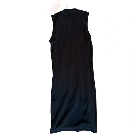 Helsa Dress Mini Black Sleeveless Casual Organic Cotton Jersey Small NWT - Picture 6 of 8